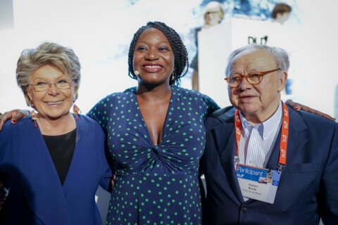 Viviane Reding, Fatoumata Ba and Dr. Hubert Burda at DLD Munich 2019