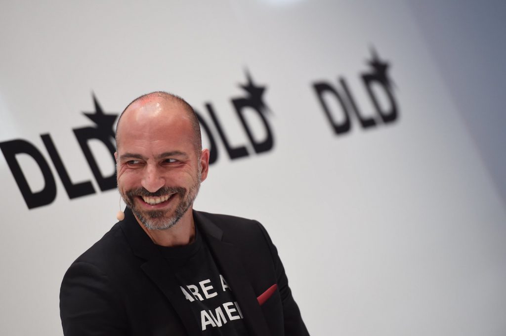 MUNICH/GERMANY - JANUARY, 22: Dara Khosrowshahi (Uber) smiles speaking on stage during the DLD18 (Digital-Life-Design) Conference at the Alte Bayerische Staatsbank on January 22th, 2018  in Munich, Germany (Photo: picture alliance / Andreas Gebert) | Verwendung weltweit