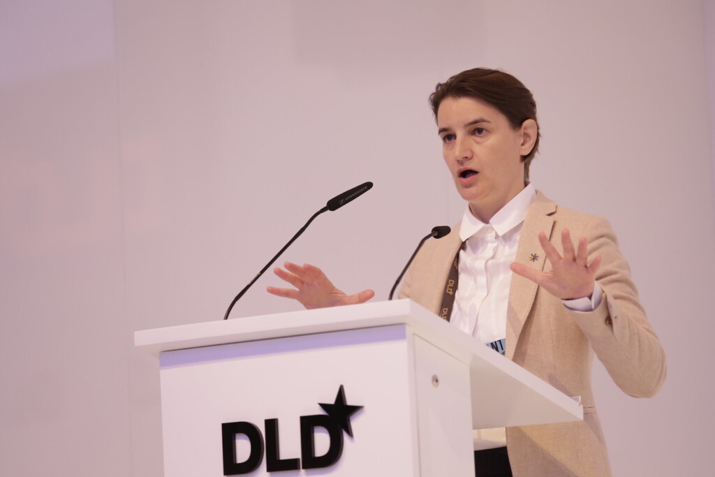 MUNICH/GERMANY - JANUARY, 22: Ana Brnabic (Republic of Serbia) speaks at a panel discussion during  DLD18 (Digital-Life-Design) Conference at the Bayerischer Staatsbank on January 21th, 2018  in Munich, Germany (Photo: picture alliance / Gandalf Hammerbacher) | Verwendung weltweit