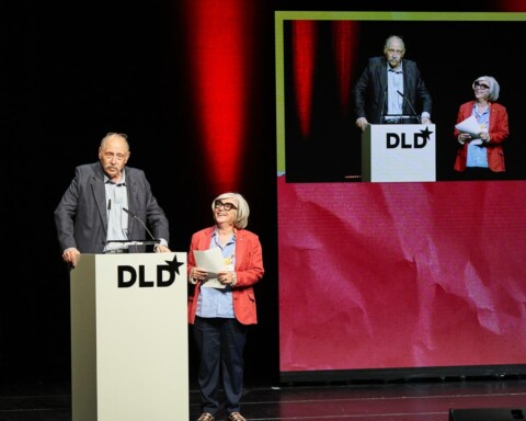 DLD founder Steffi Czerny and DLD Chairman Yossi Vardi kick off DLD22