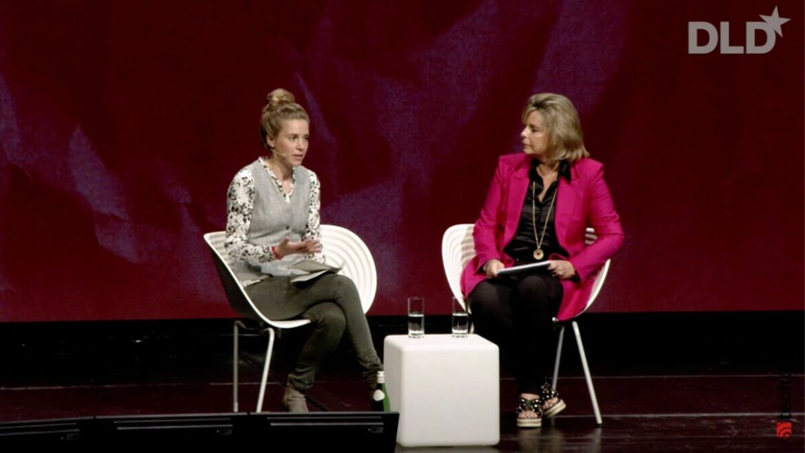 Angie Gifford, Meta, and Hannah Helmke, right. based on science, discuss the digital society at DLD Munich