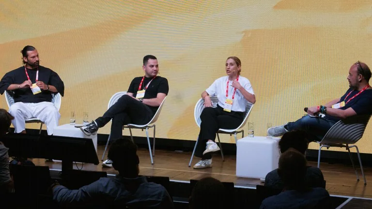 Panel discussion about innovation in Turkey with Ahmed Faruk Karslı, Papara, Rina Onur Şirinoğlu, Peak Games, Sertaç Taşdelen, Vision, and Sina Afra, Tiko