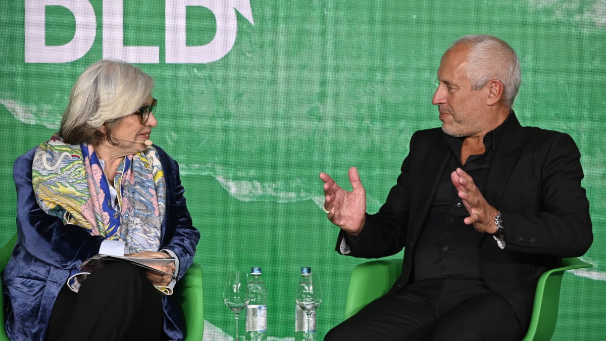 Occhio founder Axel Meise and DLD co-founder Steffi Czerny in conversation at the DLD Munich Conference 2023