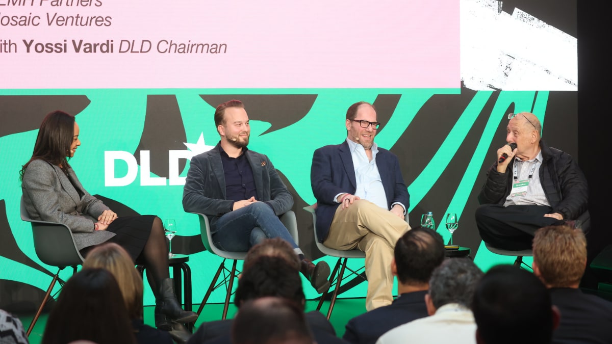 Judith Dada, Simon Levene, Yossi Vardi and Sebastian Kuss discuss venture investing at DLD Munich 2023