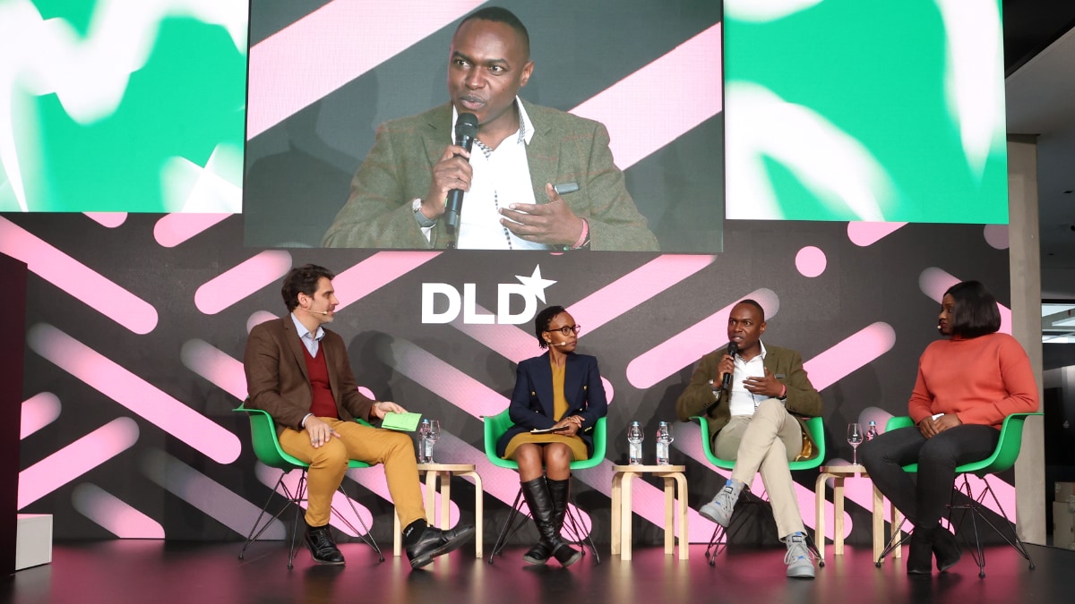 Ludwig von Bayern, Juliana Rotich, Charles Murito and Inya Lawal speak at the DLD Munich Conference 2023