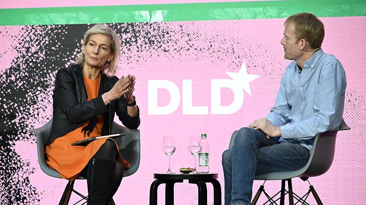 The Economist editor-in-chief Zanny Minton Beddoes discusses satellite imagery with Will Marshall, founder of Planet Labs, at the DLD Munich Conference 2023