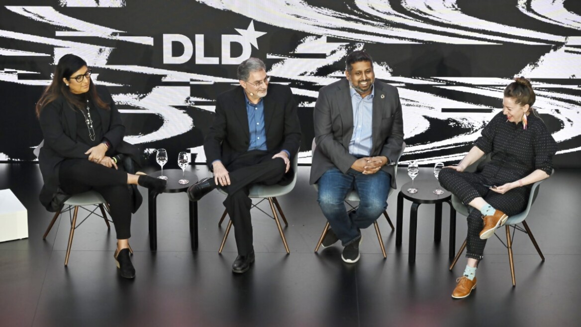 Ethical AI discussion at the DLD Munich 2023 conference with Navrina Singh, Mehran Sahami, Vilas Dhar and Laura Summers