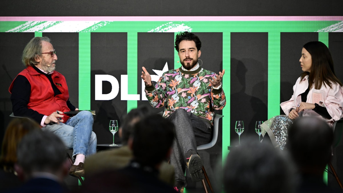 Steven Haft, ConsenSys, Rene Reinsberg, Celo Foundation, and Marjorie Hernandez, Lukso, discuss blockchain and web3 technologies at the DLD Munich Conference 2023