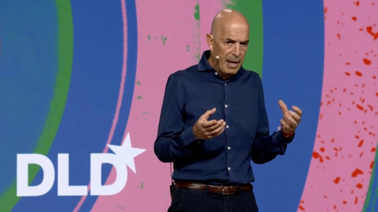 Author Ian Goldin (Oxford University) gives a talk about the Age of the City at DLD Circular 2023 in Munich