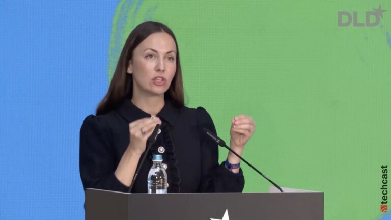 European politician Eva Maydell speaks about the EU AI Act at the DLD Munich conference 2024