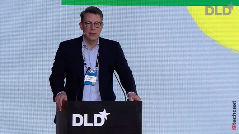 Markus Blume, Bavarian State Minister of Science and the Arts, speaks at the DLD Munich 2024 conference.