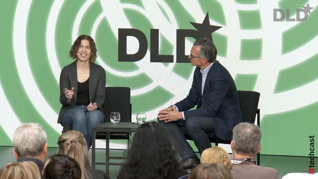 Hidden Door founder Hilary Mason and Christian Teichmann (Burda Principal Investments) discuss interactive entertainment at the DLD Munich 2024 conference.