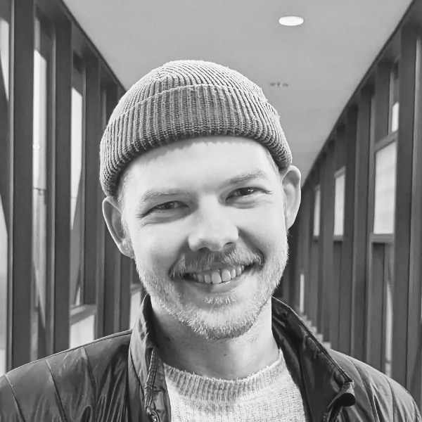 Black-and-white portrait image of climate researcher Sebastian Koth, Technical University Munich