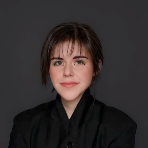 Headshot of art curator Lydia Antoniou