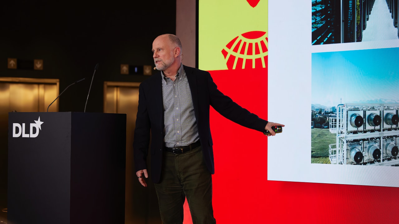 Investor Albert Wenger, (Union Square Ventures) gives a presentation about the green energy transition at the DLD Munich Conference 2025.