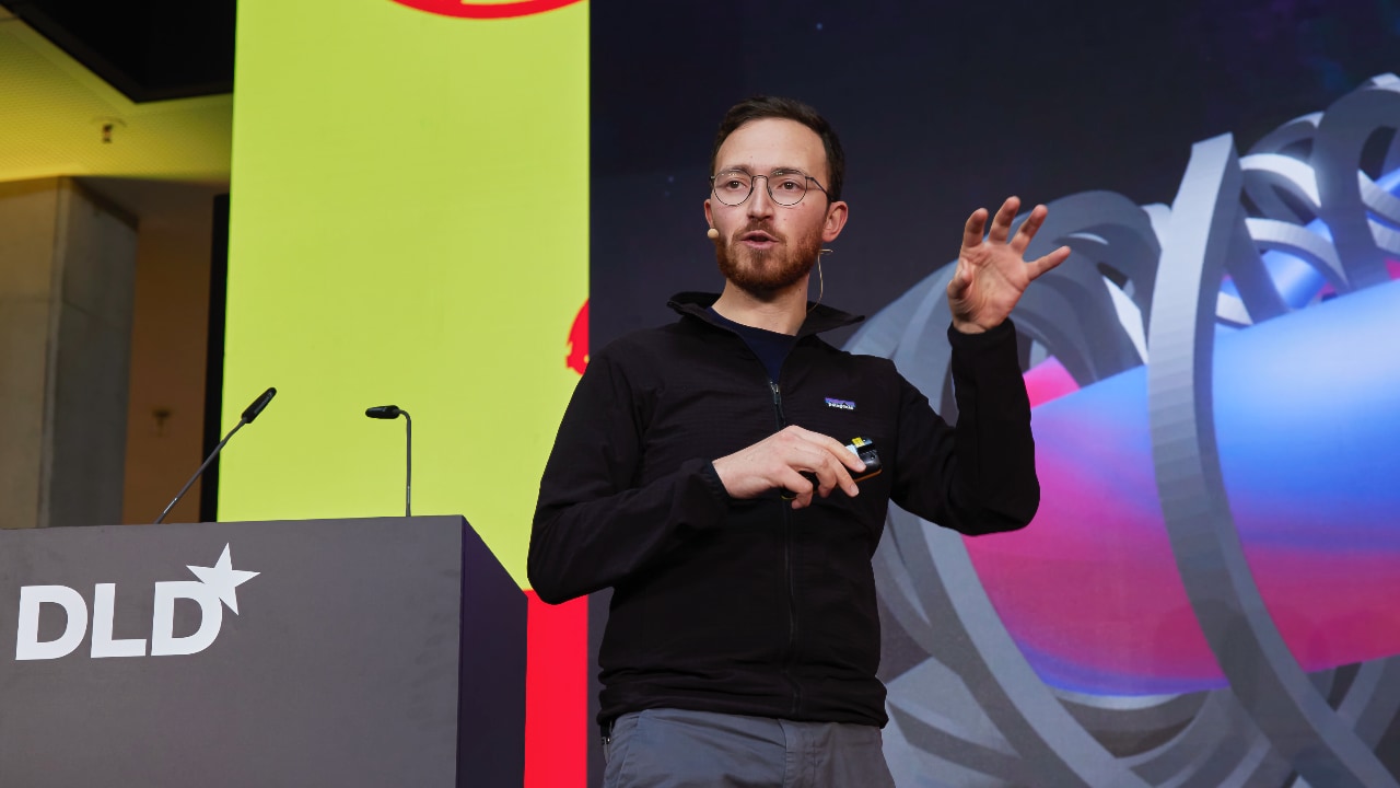 Francesco Sciortino (Proxima Fusion) speaking at the DLD Munich Conference 2025.