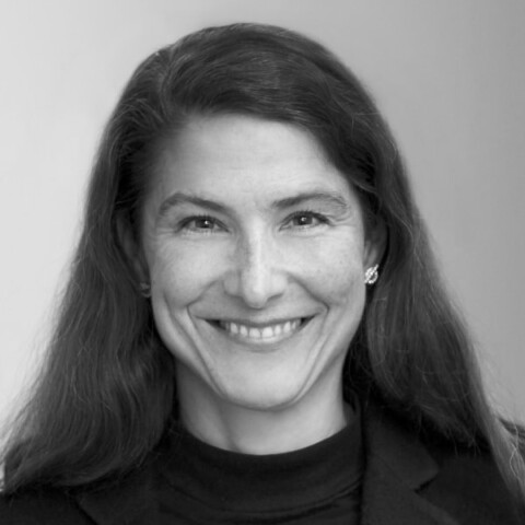 Black-and-white headshot portrait of sustainability expert and consultant Katja Kleebach