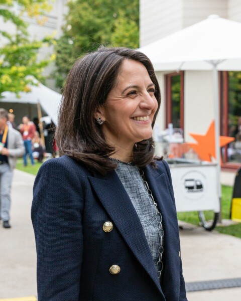 Stephanie Cohen, Cloudflare, seen outdoors at the DLD Future Hub conference in Munich.