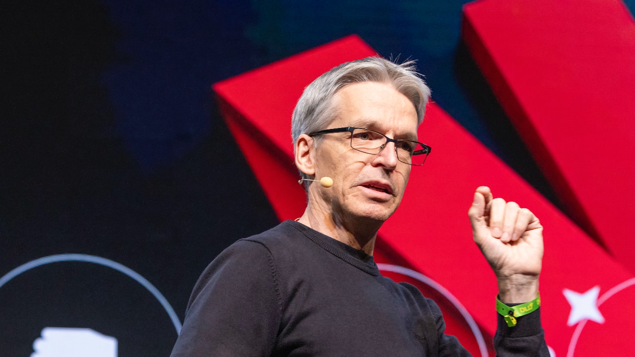 Siemens manager Dirk Didascalou speaks at the DLD Future Hub conference in Munich.