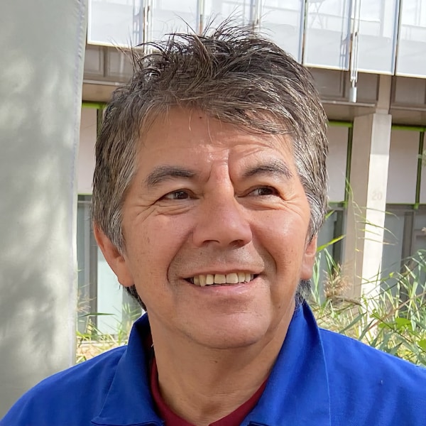 Portrait of Bernard Foing, President of Space Renaissance International, in an outdoor environment.