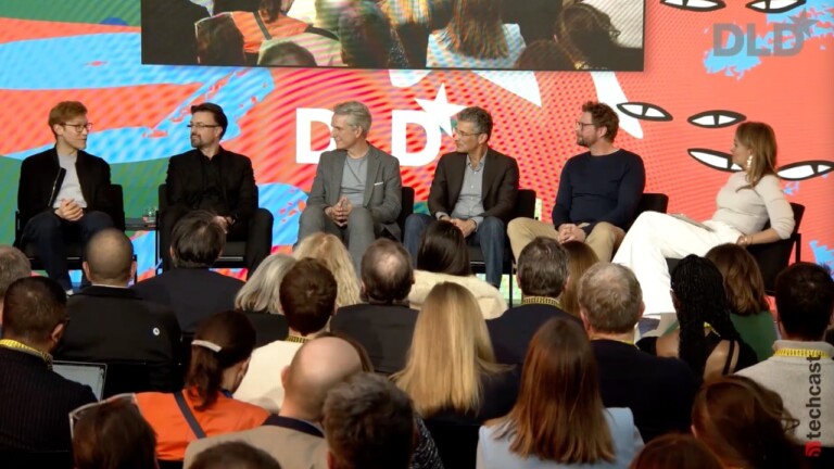Andreas Blattmann (Black Forest Labs), Mirko Holzer (SPRIND), Peter Körte (Siemens), Antonio Krüger (German Research Center for Artificial Intelligence (DFKI)), Sebastian Wossagk (ACTON Capital Partners) and Solveigh Hieronimus (McKinsey & Company) on stage at the DLD Munich 2026 conference. (Video preview)