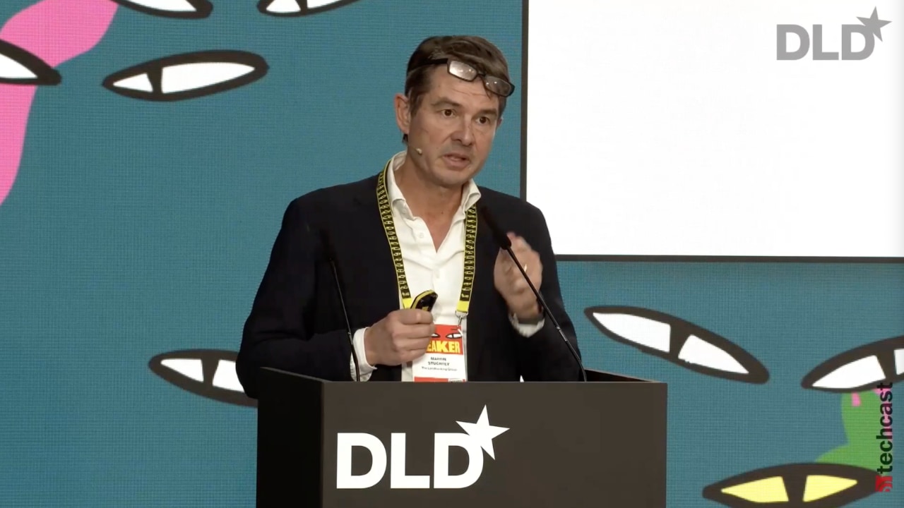 Martin Stuchtey, founder of The Landbanking Group, on stage at the DLD Munich 2026 conference. (Video preview)