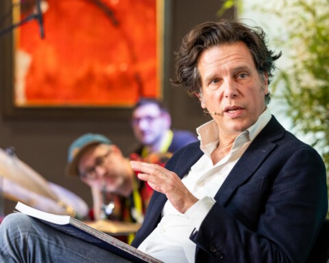 Florian Haller, CEO of Serviceplan Group, speaking at the DLD Munich 2026 conference.