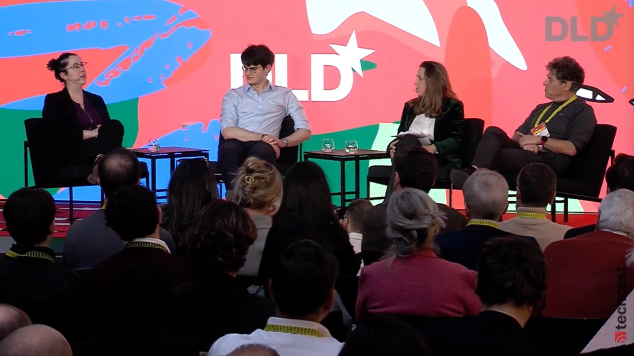 Video preview: Keri Grieman (University of Oxford), Keegan McBride (Tony Blair Institute for Global Change), Marta Mucznik (International Crisis Group) and Andrew Keen (KeenOn) speak at the DLD Munich 2026 conference.