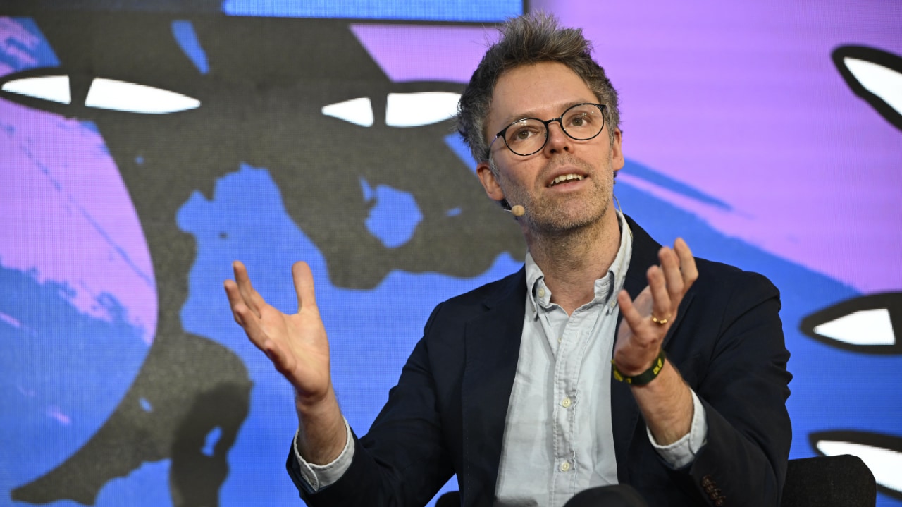 Liam Booth-Smith (Anthropic) speaking at the DLD Munich 2026 conference. Credit: Sebastian Gabriel / picture alliance for DLD / Hubert Burda Media