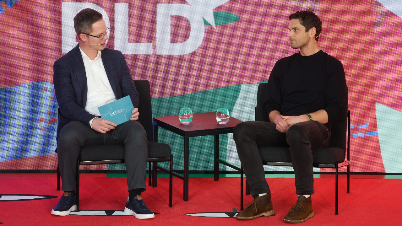 Andreas Liebl (appliedAI) and Peter Sarlin (AMD Silo AI) on stage at the DLD Munich 2026 conference. Credit: Karl-Josef Hildenbrand / picture alliance for DLD / Hubert Burda Media