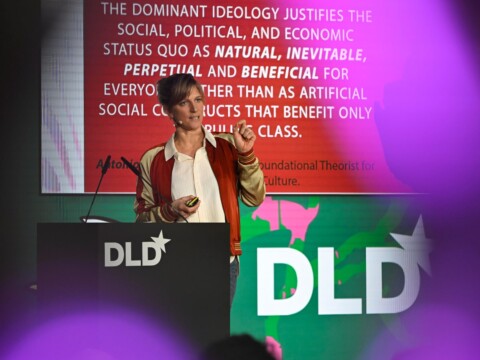 Digital transformation expert Maja Göpel speaking at the DLD Munich 2026 conference