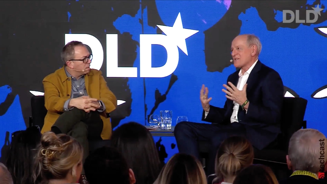 Kenneth Cukier (The Economist) and Stuart Russell (UC Berkeley) speak at the DLD Munich 2026 conference.