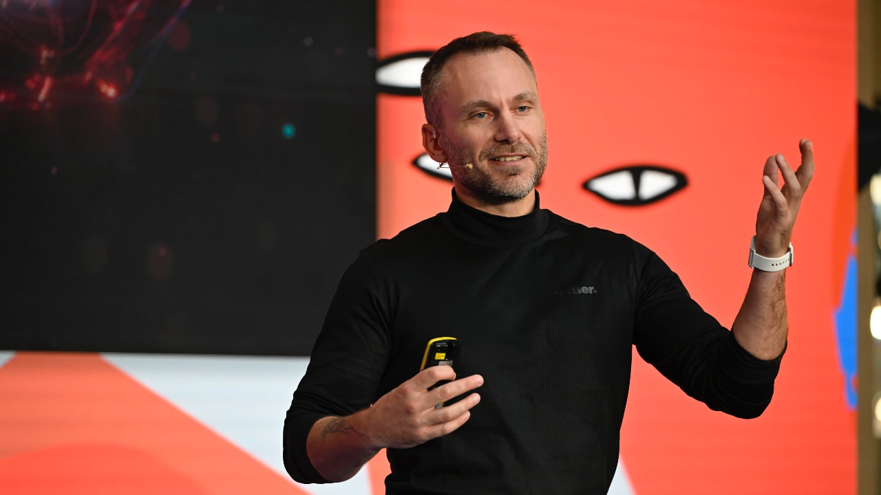 Video preview of Paolo Ardoino (Tether) speaking at the DLD Munich Conference 2026. Photo: Sebastian Gabriel / picture alliance for DLD / Hubert Burda Media