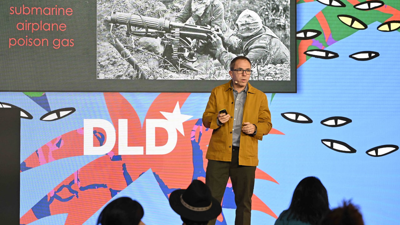 Video preview of Kenneth Cukier (The Economist) speaking at the DLD Munich Conference 2026. Photo: Sebastian Gabriel / picture alliance for DLD / Hubert Burda Media