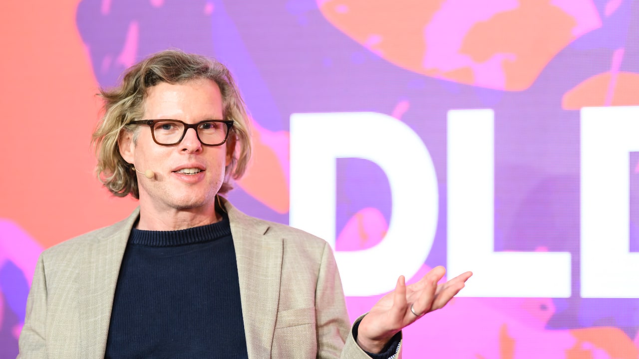 Earli CEO Cyriac Roeding speaking at the DLD Munich Conference 2026. Photo: Philipp Guelland for DLD / Hubert Burda Media