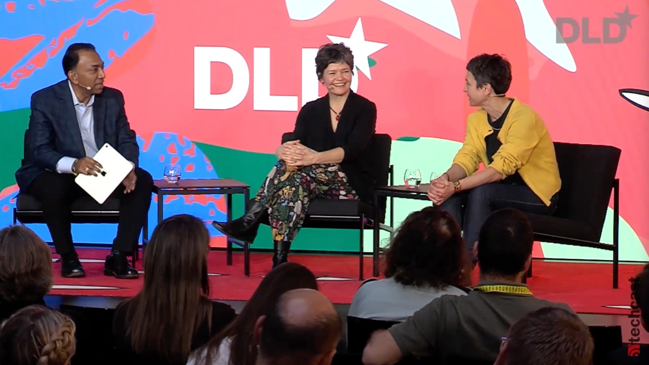 Video preview: Vijay Vaitheeswaran (The Economist), Kate Raworth (Doughnut Economics Action Lab) and Marie Ekeland (2050) speaking at the DLD Munich 2026 conference.