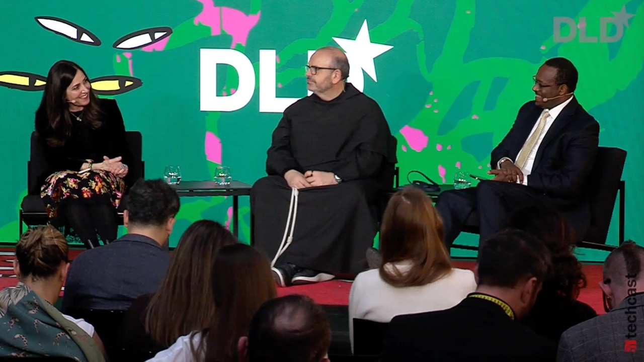 Video preview of Joanna Shields (Precognition), Father Paolo Benanti and Mustafa Y. Ali (Global Network of Religions for Children) speaking at the DLD Munich 2026 conference.