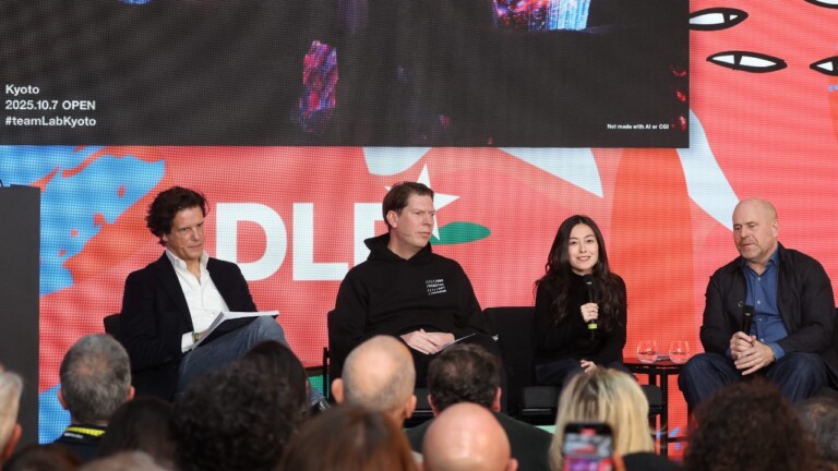 Video preview of Florian Haller (Serviceplan Group), Lars Hinrichs (UBS Digital Art Museum), Sakurako Naka (teamLab) and Marc Spiegler (Cultural Strategist) speaking at the DLD Munich Conference 2026. Photo: Karl-Josef Hildenbrand / picture alliance for DLD / Hubert Burda Media