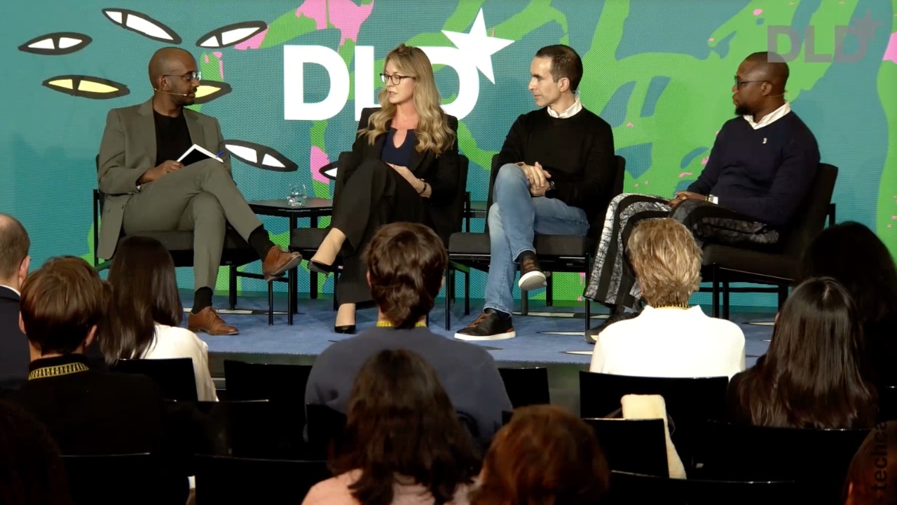 Video preview of Sinksar von Quillfeldt-Ghebremedhin (Netlight), Caitlin Burton (Zipline Africa), Karim Beguir (InstaDeep) and Oluwajoba Oloba (The Nest Innovation Hub) speaking at the DLD Munich 2026 conference.
