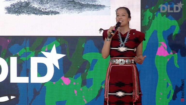 Video preview of Dr. Lyla June Johnston (Cultural Survival) speaking at the DLD Munich 2026 conference.