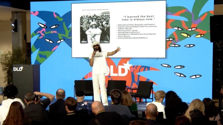Video preview of producer and singer-songwriter Maejor (Brandon Michael Green) speaking about music and health at the DLD Munich 2026 conference.