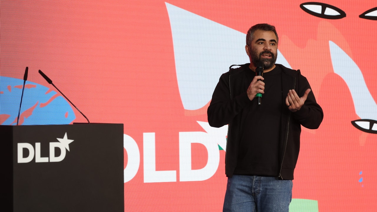Herman Narula (Improbable) speaking at the DLD Munich Conference 2026. Photo: Karl-Josef Hildenbrand / picture alliance for DLD / Hubert Burda Media