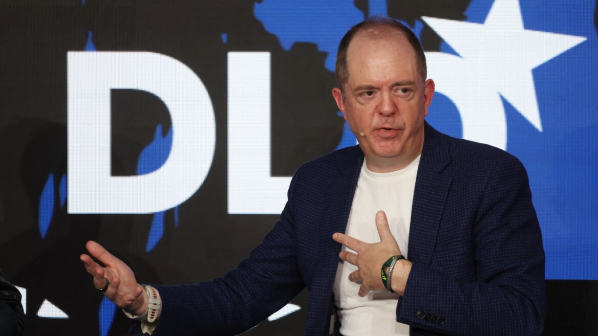William Tunstall-Pedoe (UnlikelyAI) speaking at the DLD Munich Conference 2026. Photo: Karl-Josef Hildenbrand / picture alliance for DLD / Hubert Burda Media