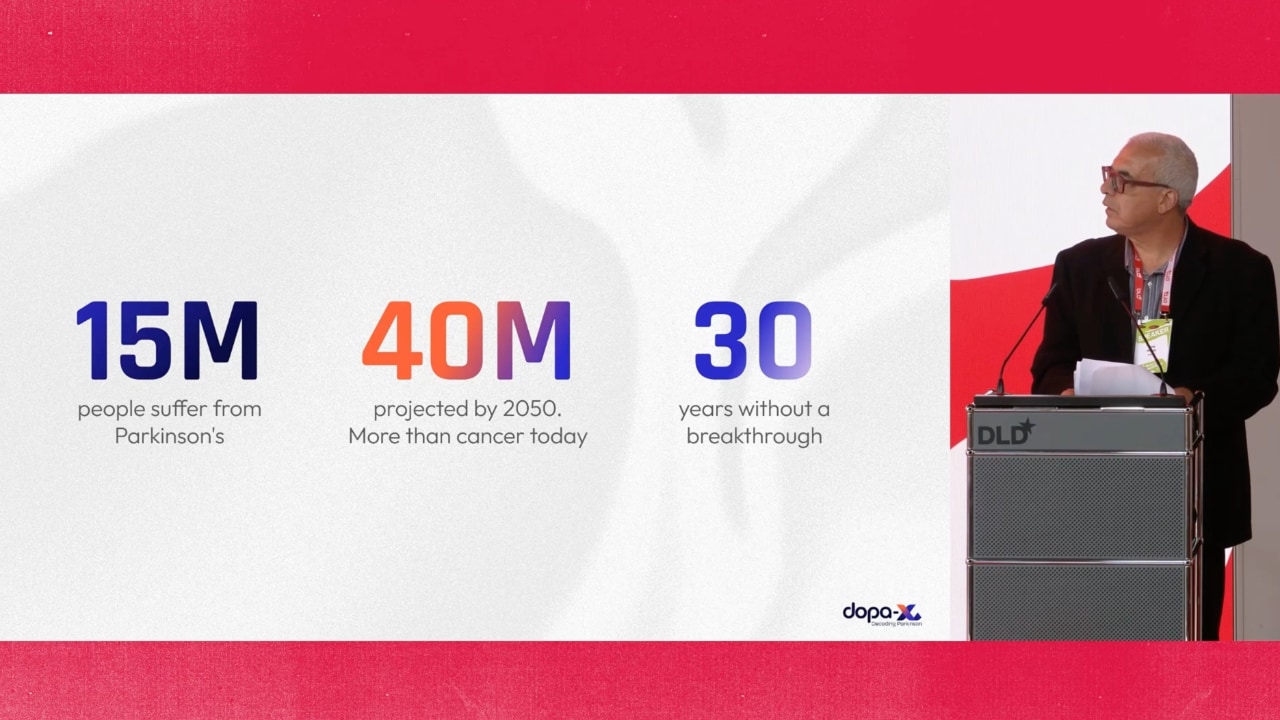 Video preview of Achi Krauz, founder of dopa-X, speaking at the DLD Health x BAIOSPHERE conference in June 2026