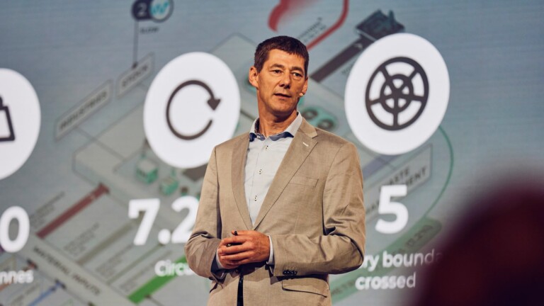 Martijn Lopes Cardozo, CEO of Circle Economy, speaks at the DLD Circular 23 conference in Munich