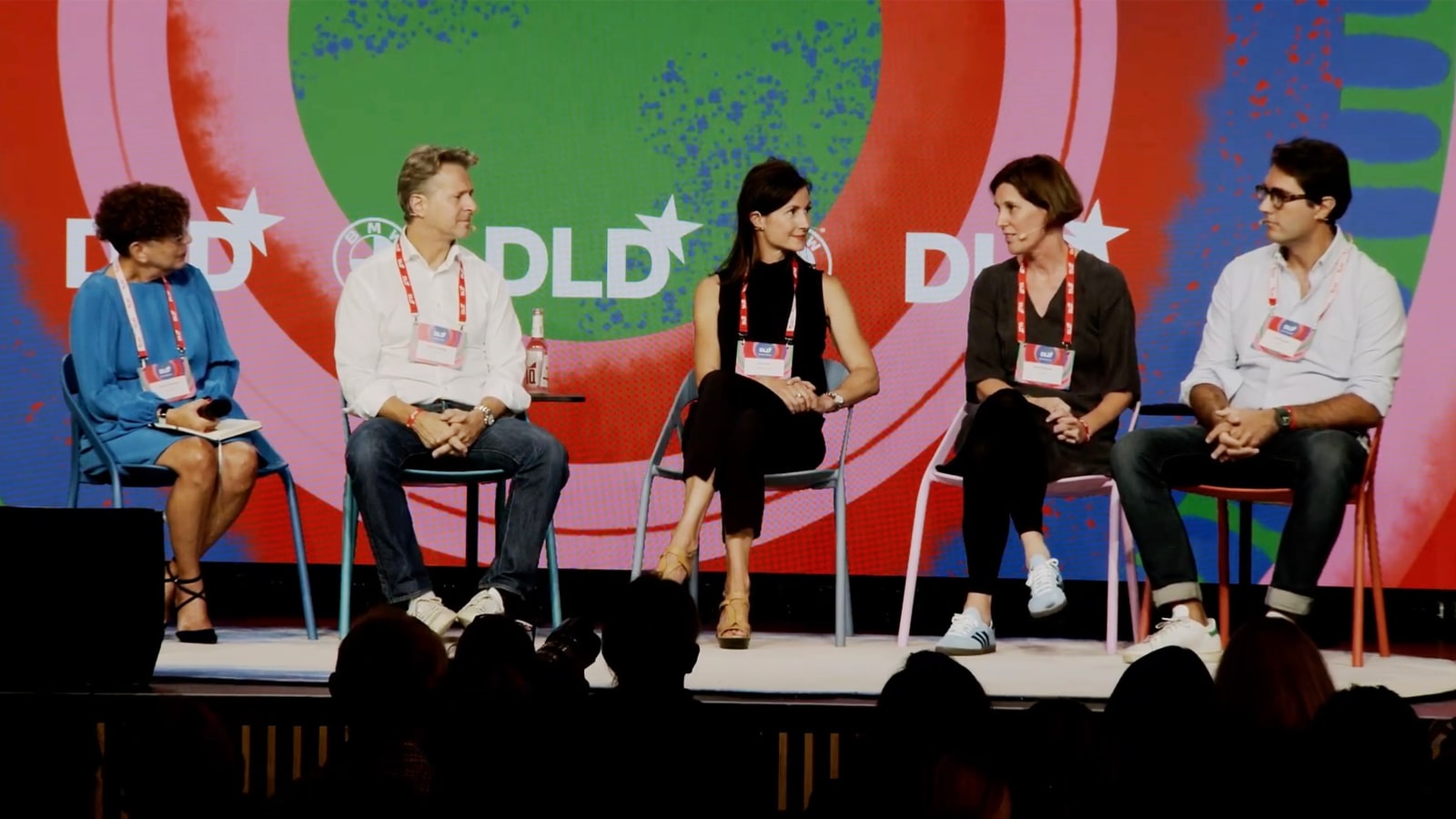 Fashion industry experts discuss how to make garment production more sustainable. The panelists include Patrik Lundström, (Renewcell), Katrin Ley (Fashion for Good), Gudrun Messias (adidas) and David Puyuelo (Coleo)